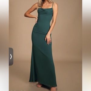 NWOT lulus emerald green bridesmaid dress